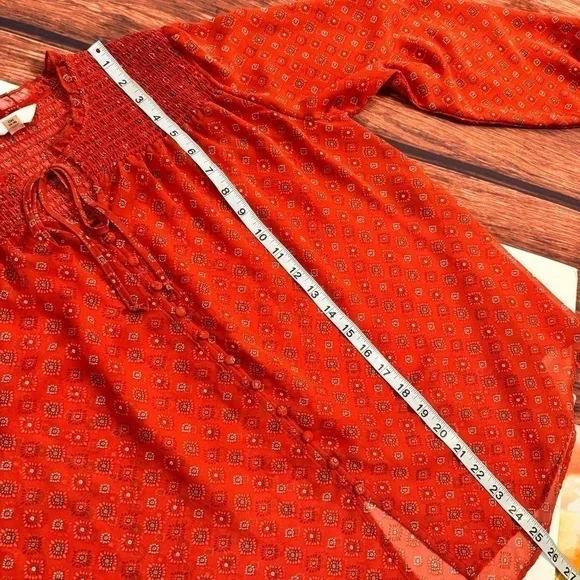 Time and Tru Peasant Top Orange Small - Picture 7 of 9